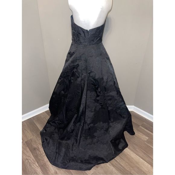 Amsale Floral Fil Coupe Strapless A-Line Gown $1295 - Picture 6 of 7